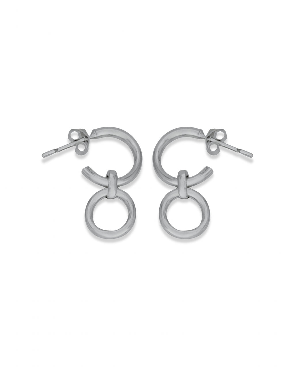 Accent Hoops 》Aretes plata 950