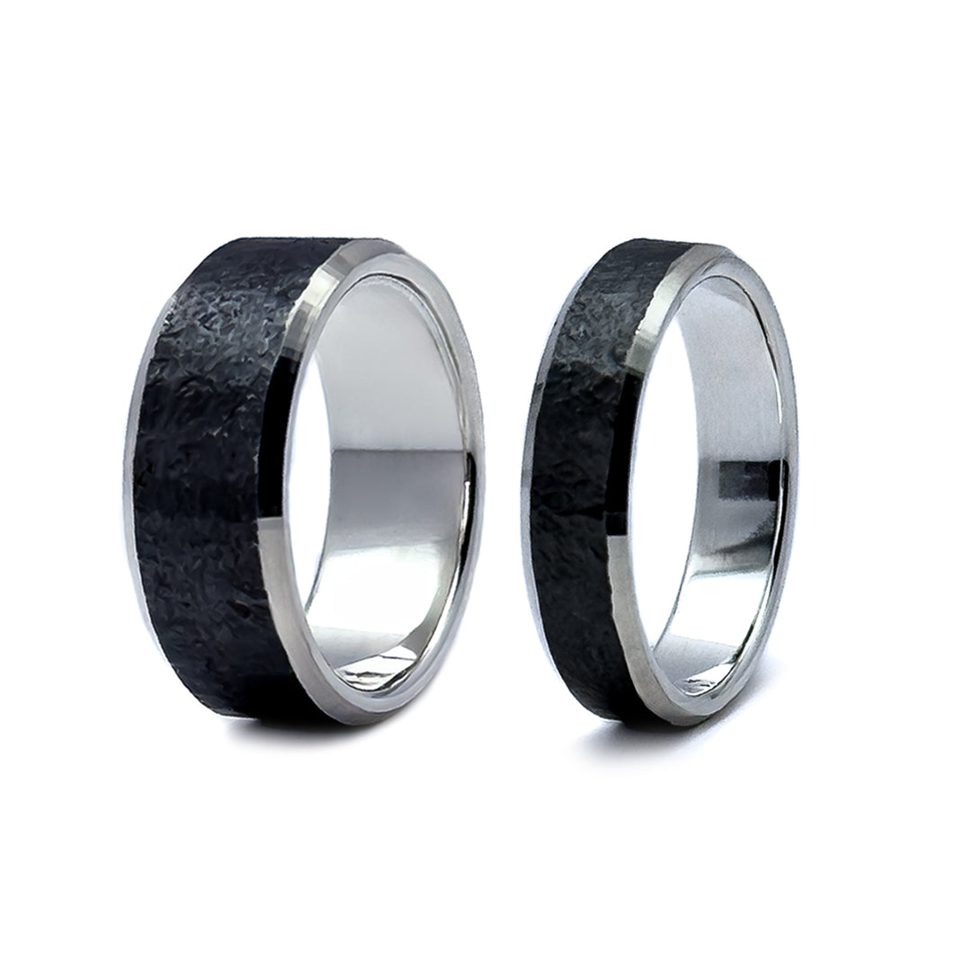 Contour Noir Ring 》Plata 950 Oxidada