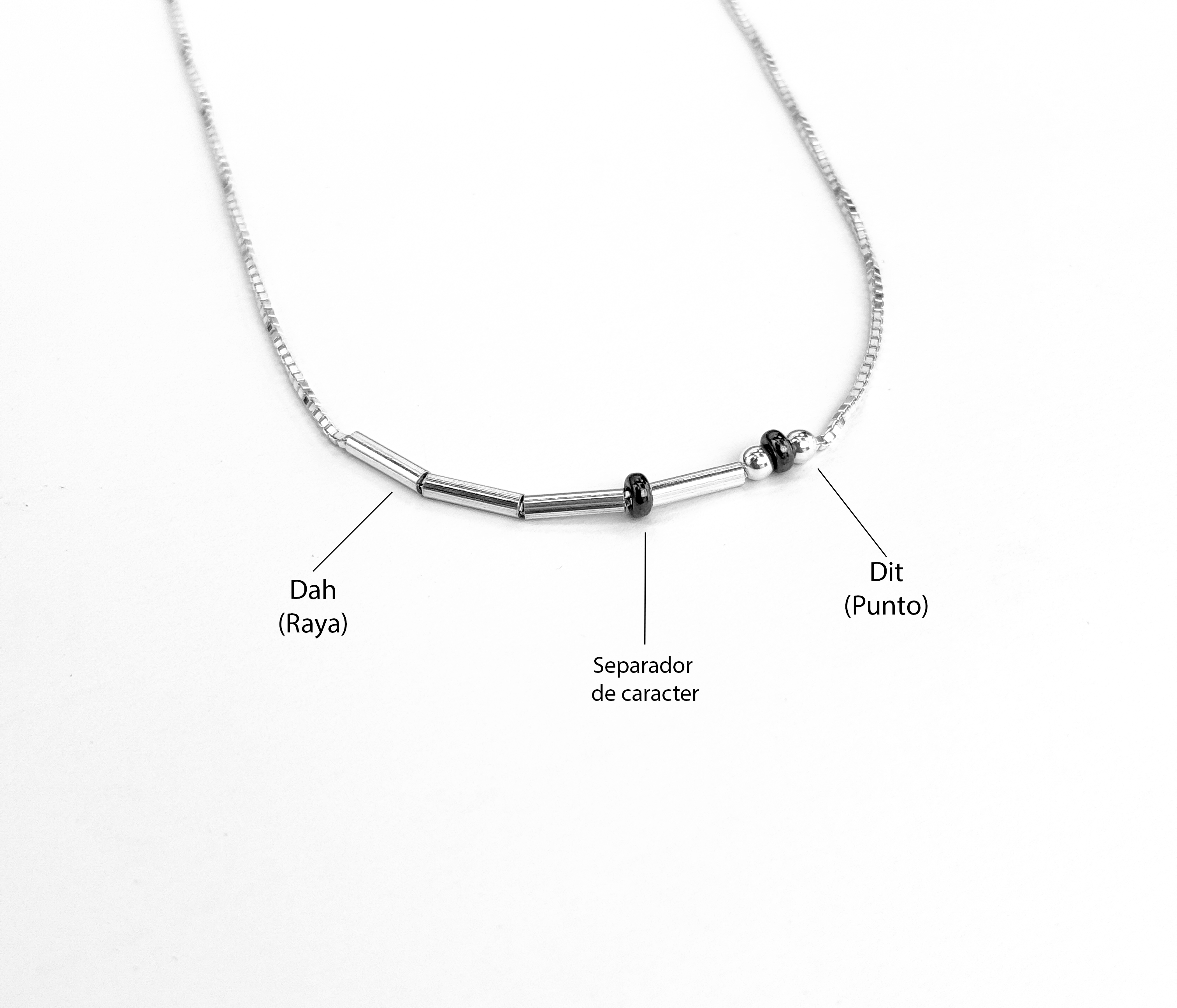 Morse Chain 》Cadena Plata 925