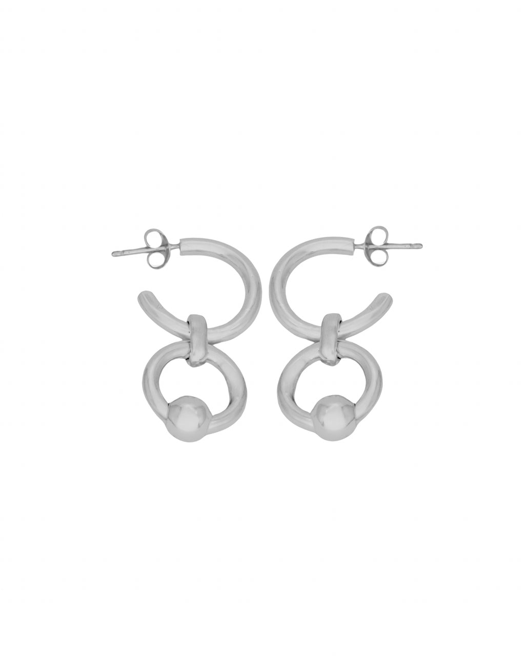 Accent Hoops 》Aretes plata 950