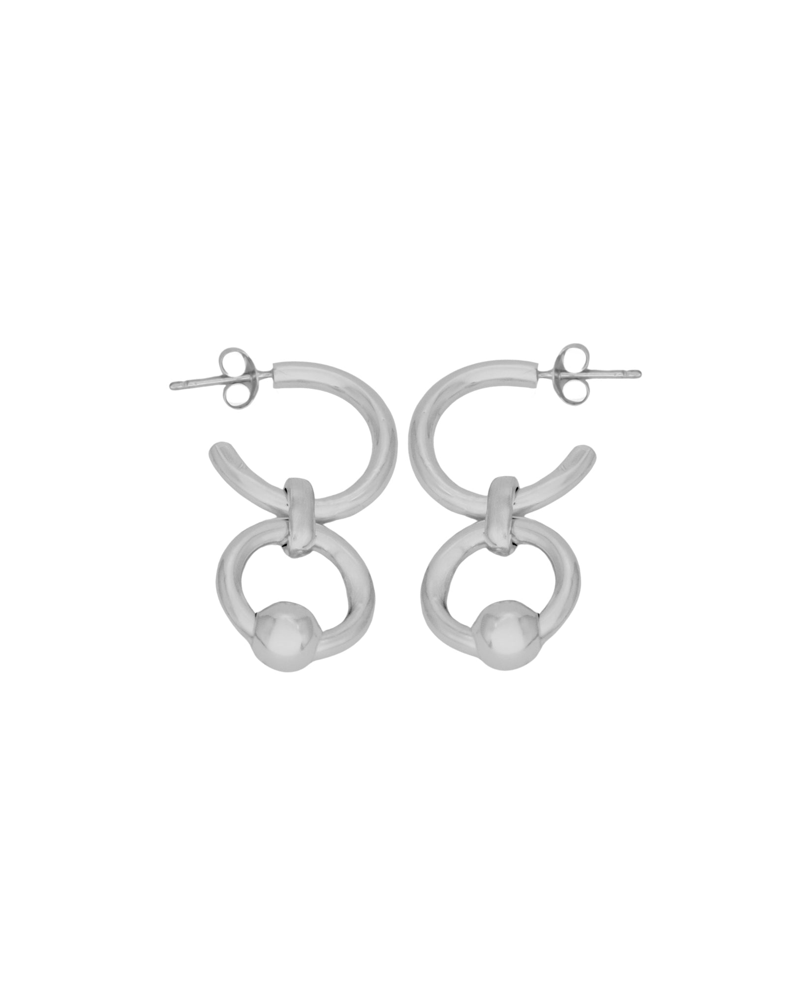 Accent Hoops 》Aretes plata 950
